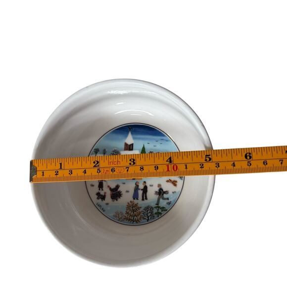 Villeroy & Boch Naif Christmas Bowl Gérard Laplau Winter Village Scene 5” - Picture 6 of 7